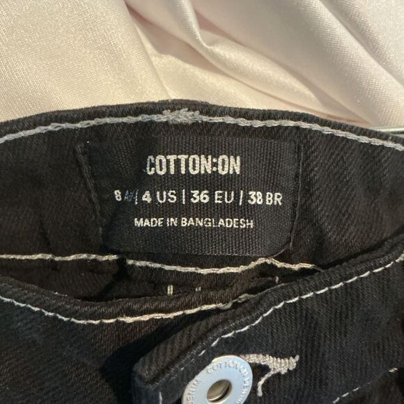 Cotton-on Cargo Y2K Women's Black Mini Denim Skirt Size 4 - Picture 5 of 8